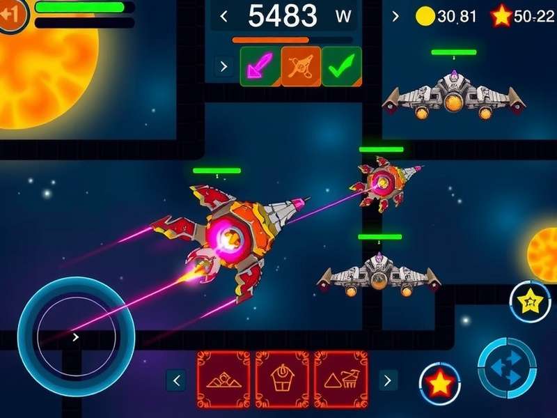 Jalebi Galaxy Battle gameplay screenshot showing spaceship combat